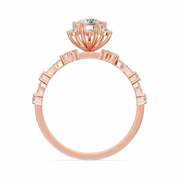 0.50 Karat Lotus Model HRD Sertifikalı Tasarım Pırlanta Yüzük