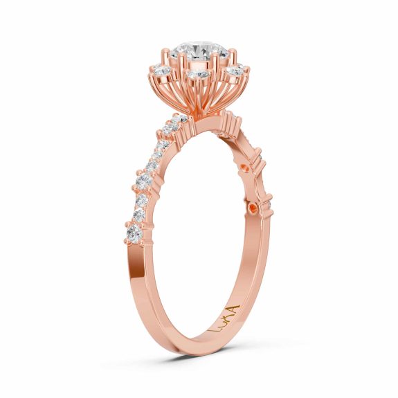 0.50 Karat Lotus Model HRD Sertifikalı Tasarım Pırlanta Yüzük