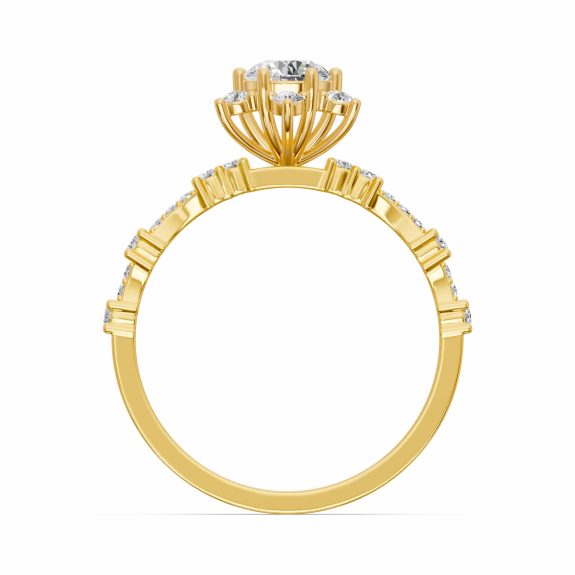 0.50 Karat Lotus Model HRD Sertifikalı Tasarım Pırlanta Yüzük