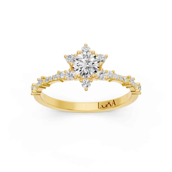 0.60 Karat IDL Sertifikalı Lotus Model Pırlantalı Yüzük