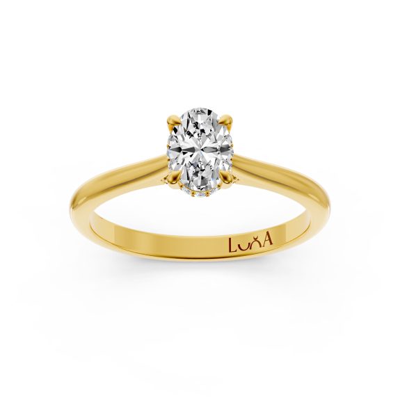 0.70 Karat HRD Sertifikalı Özel Tasarım Oval Pırlantalı Yüzük