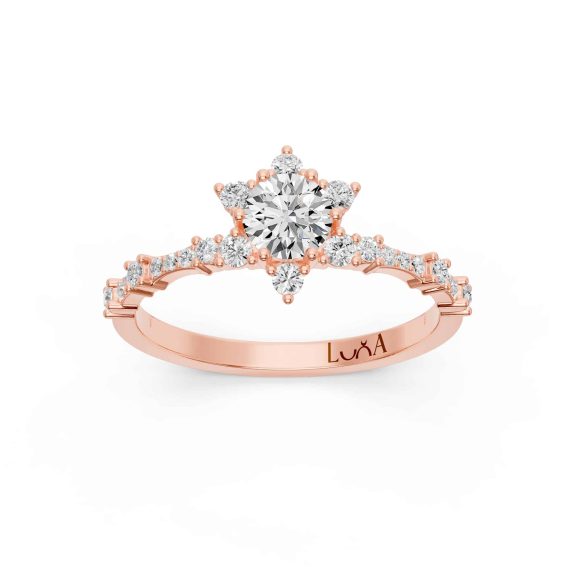 0.90 Karat IDL SERTİFİKALI Lotus Model  Pırlantalı Yüzük