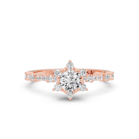 0.90 Karat IDL SERTİFİKALI Lotus Model  Pırlantalı Yüzük