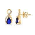 0.70 Karat Pırlantalı Safir Küpe