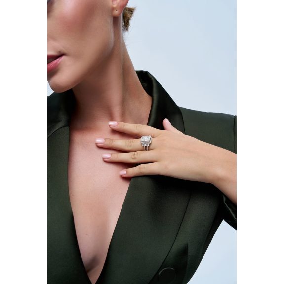 1.32 Karat IDL SERTİFİKALI Pırlanta Tasarım Baget Yüzük