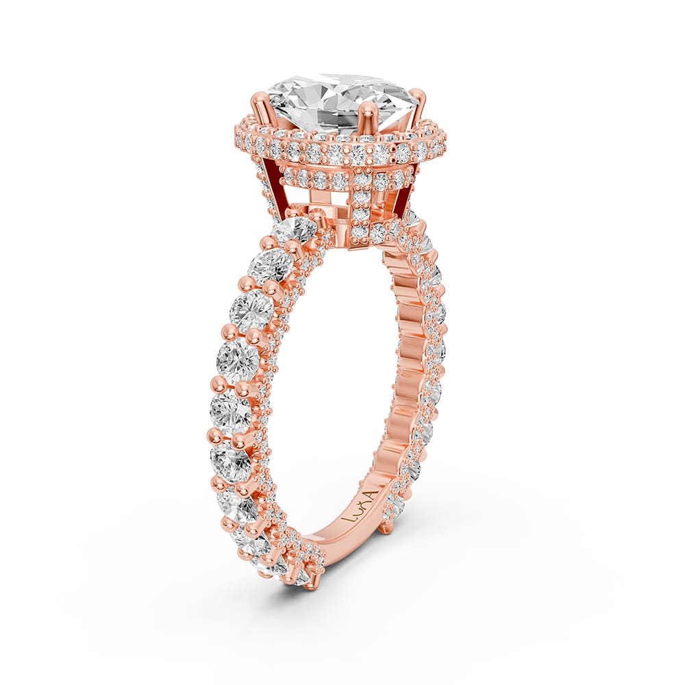 3.00 Karat HRD Sertifikalı Tasarım Oval Pırlanta Tektaş Yüzük