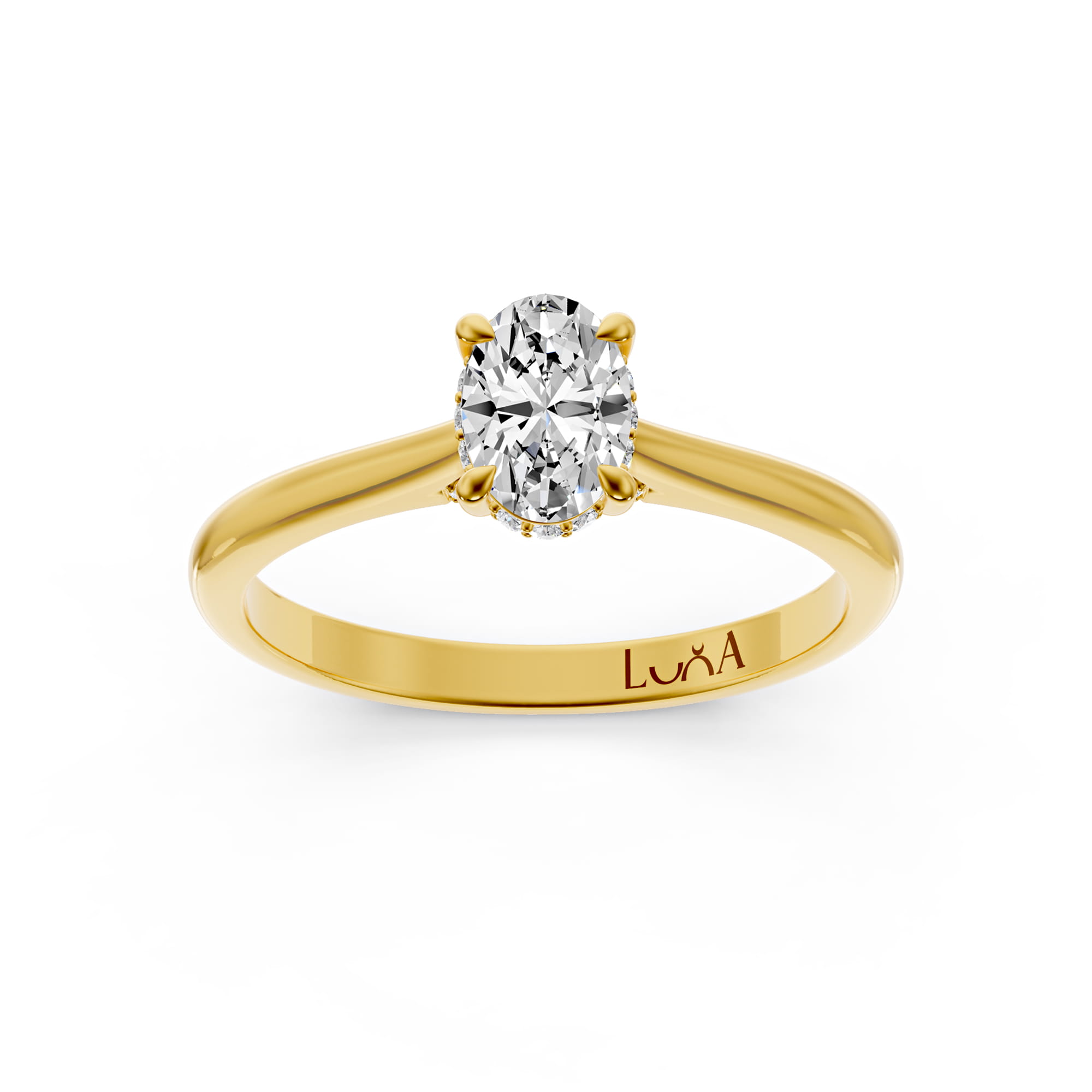 0.70 Karat HRD Sertifikalı Özel Tasarım Oval Pırlantalı Yüzük