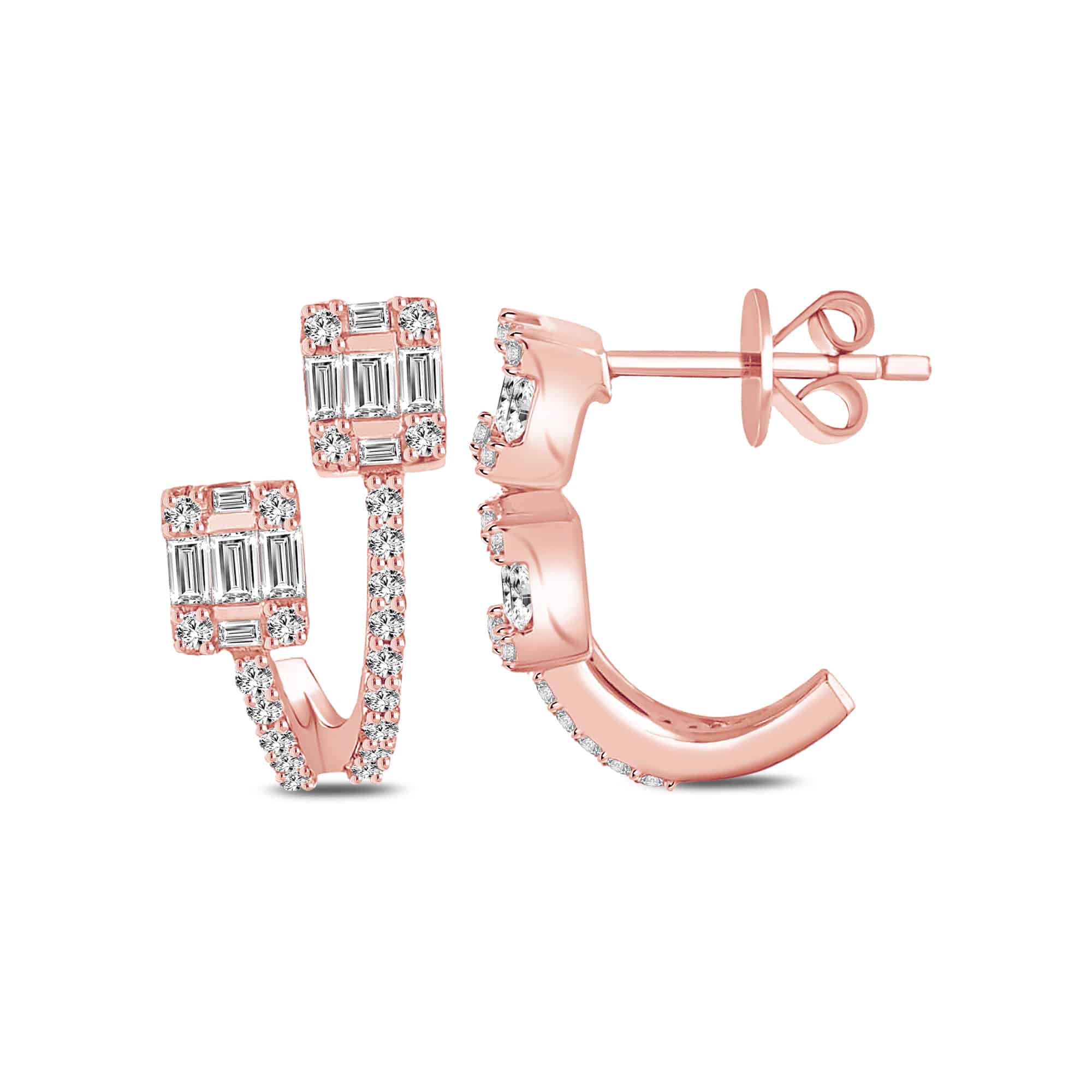 0.60 Karat Baget Pırlanta Küpe