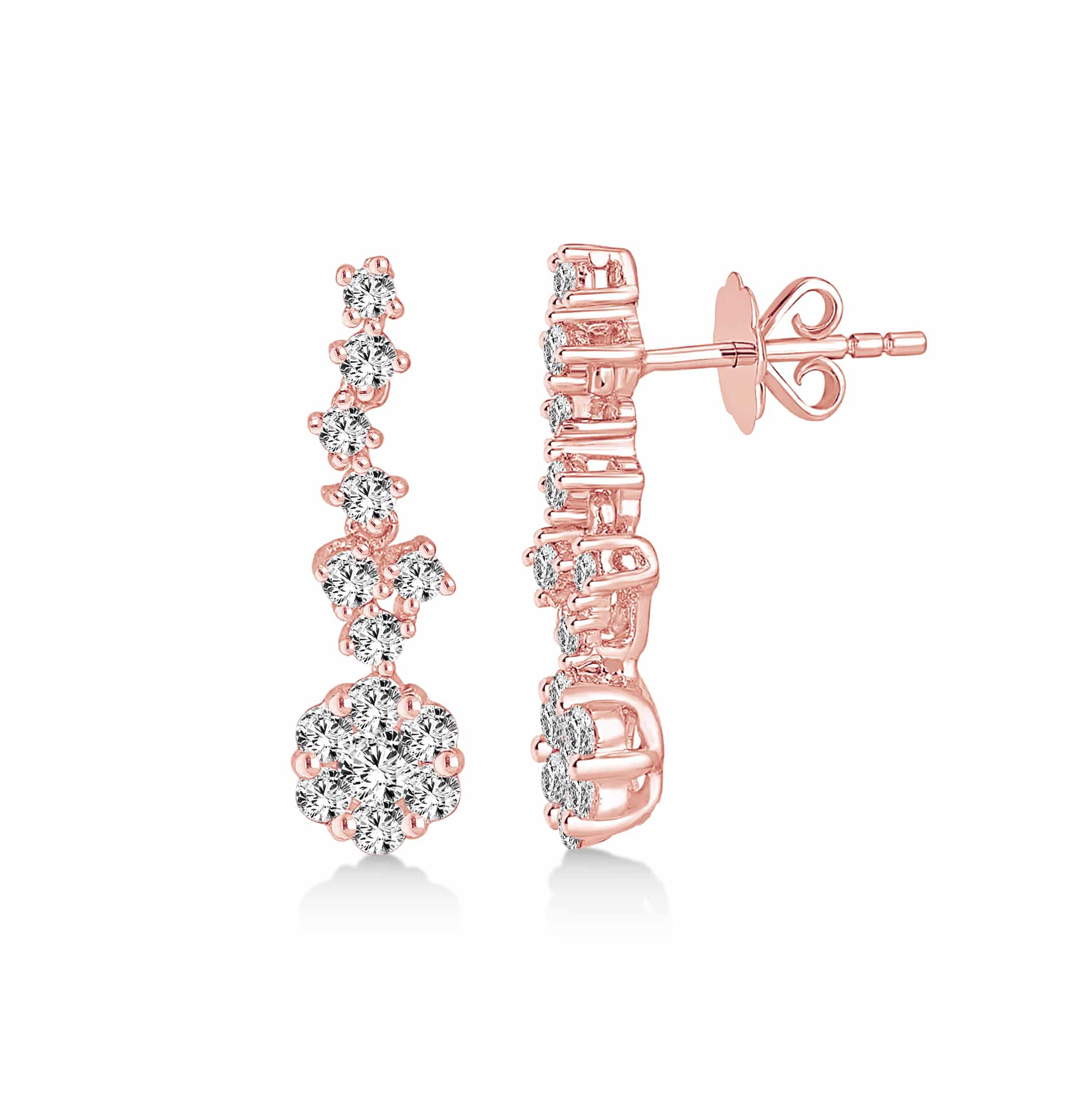 0.70 Karat IDL Sertifikalı Tasarım Pırlanta küpe