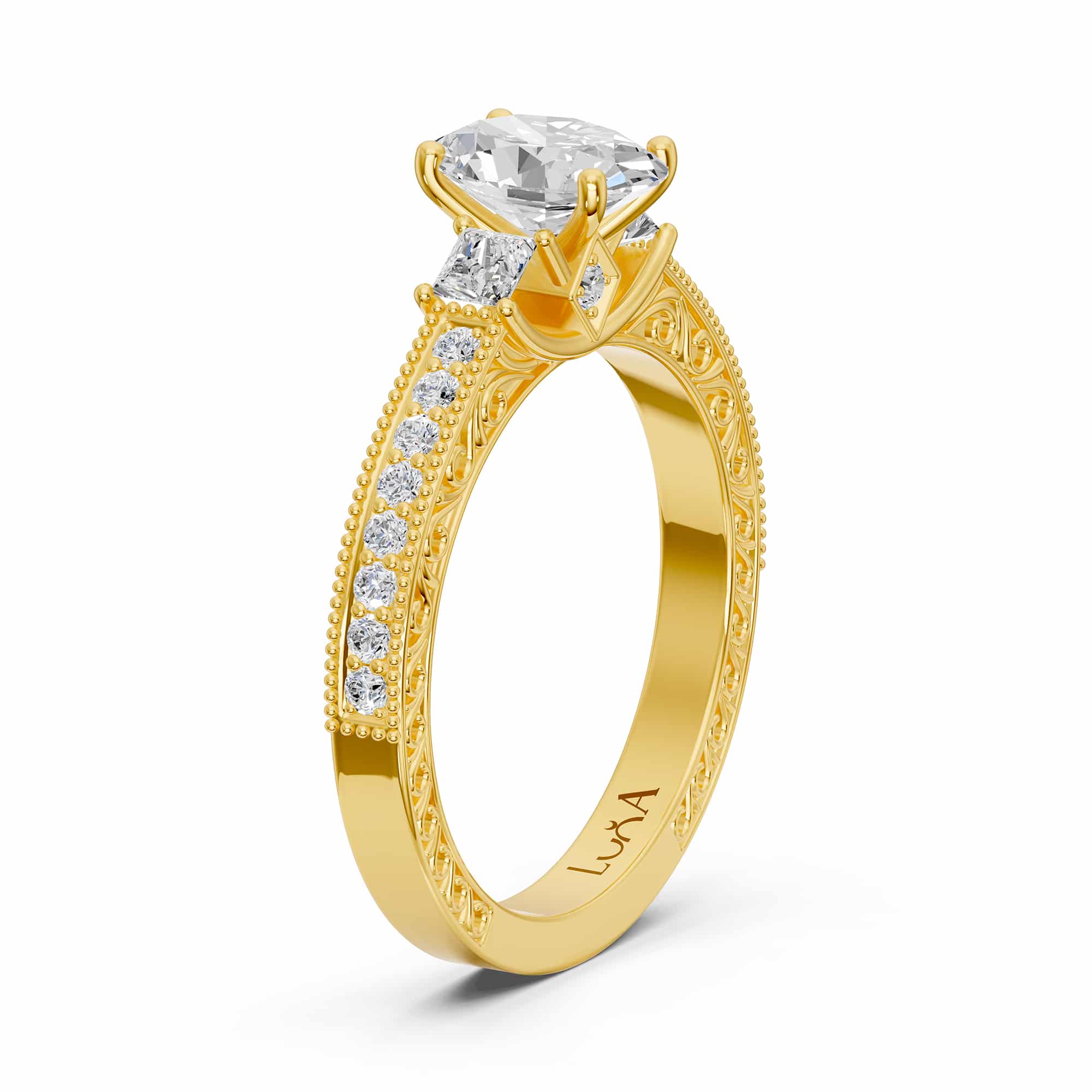 1.46 Karat HRD Sertifikalı Özel Tasarım Oval Pırlanta Yüzük