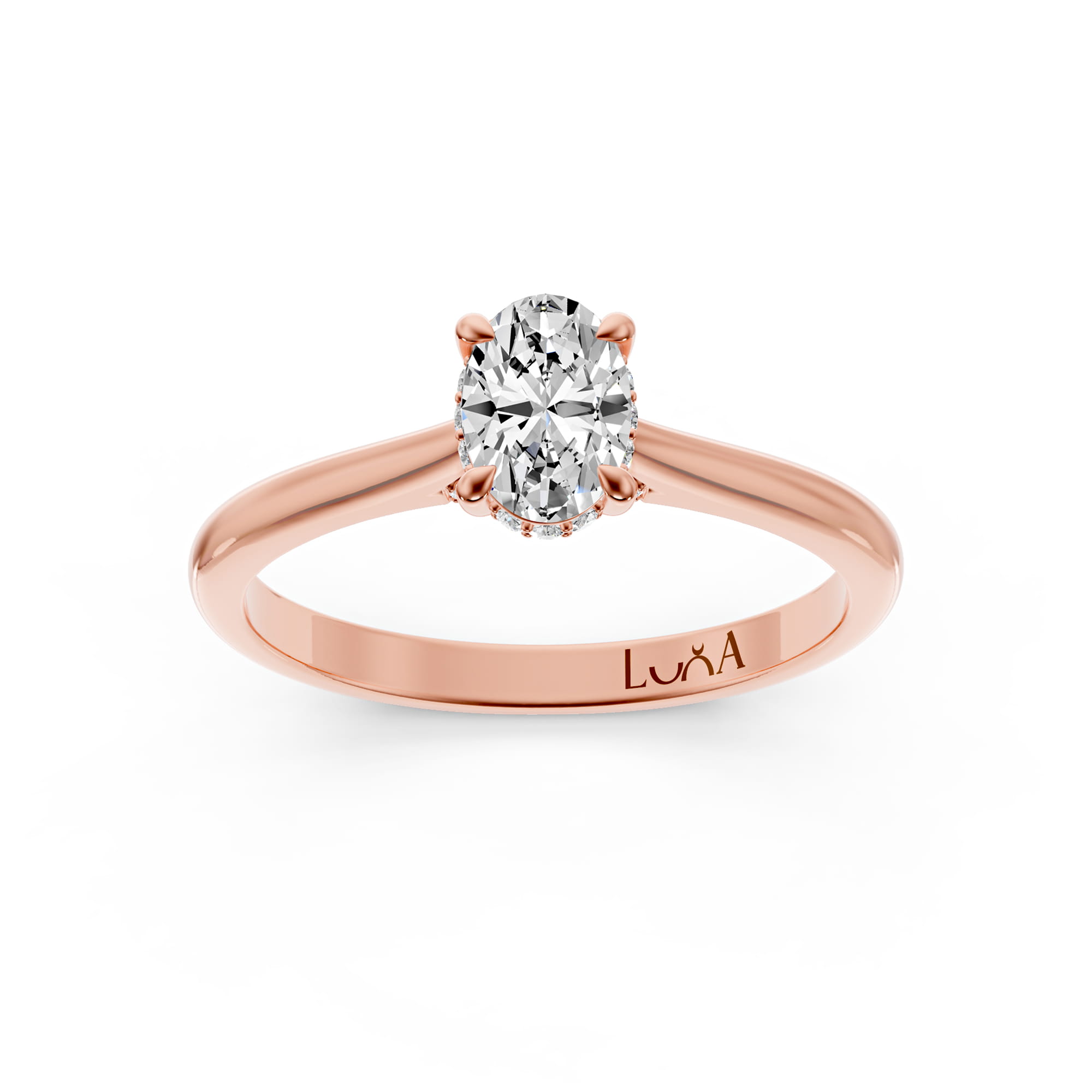 0.70 Karat HRD Sertifikalı Özel Tasarım Oval Pırlantalı Yüzük