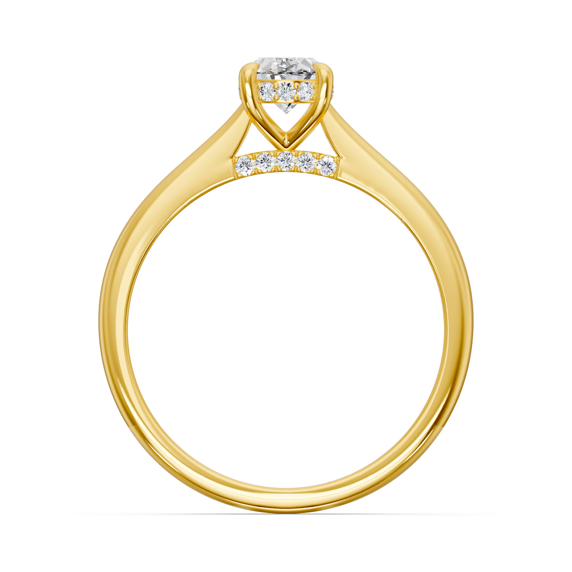 0.70 Karat HRD Sertifikalı Özel Tasarım Oval Pırlantalı Yüzük