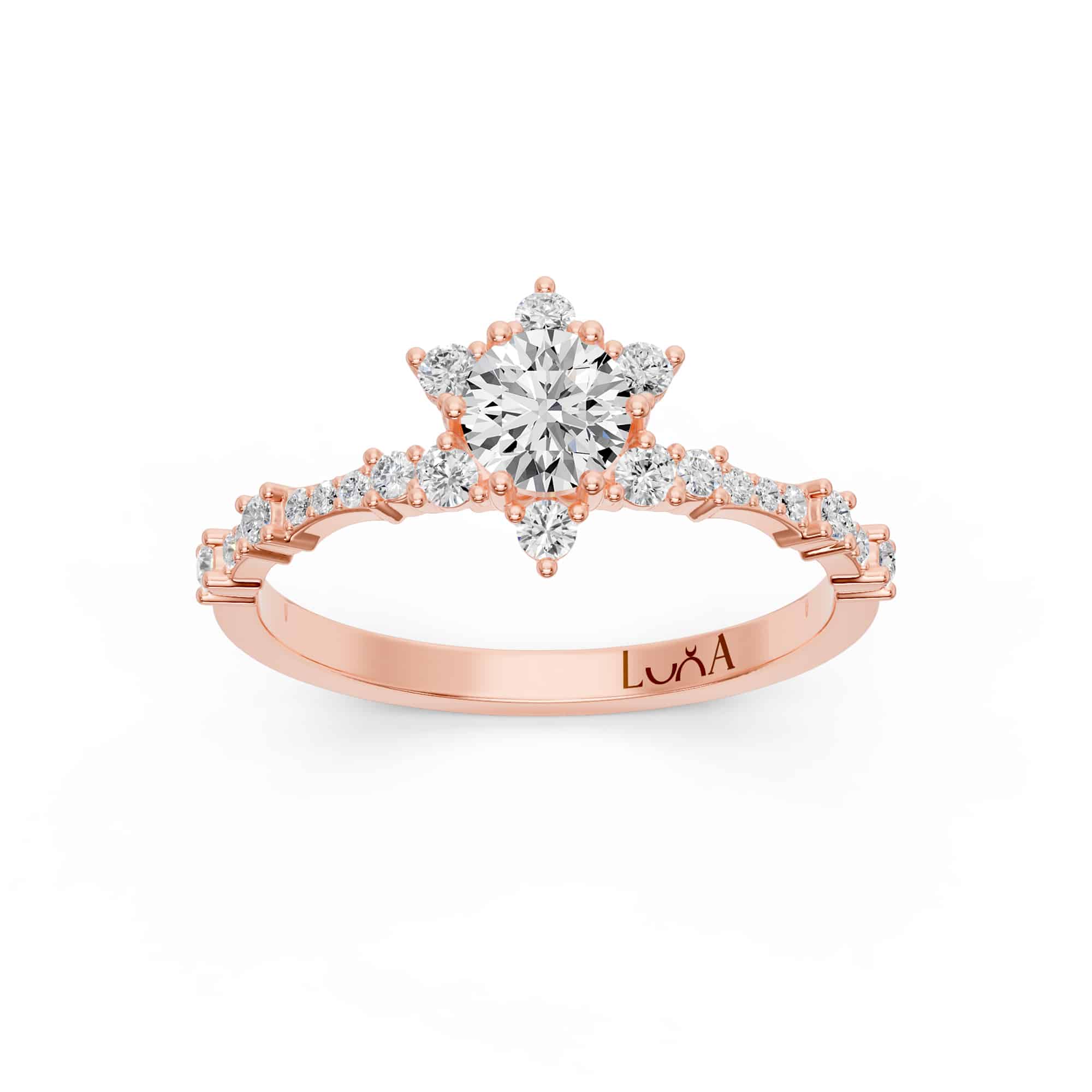 0.70 Karat IDL SERTİFİKALI Lotus Model Pırlantalı Yüzük