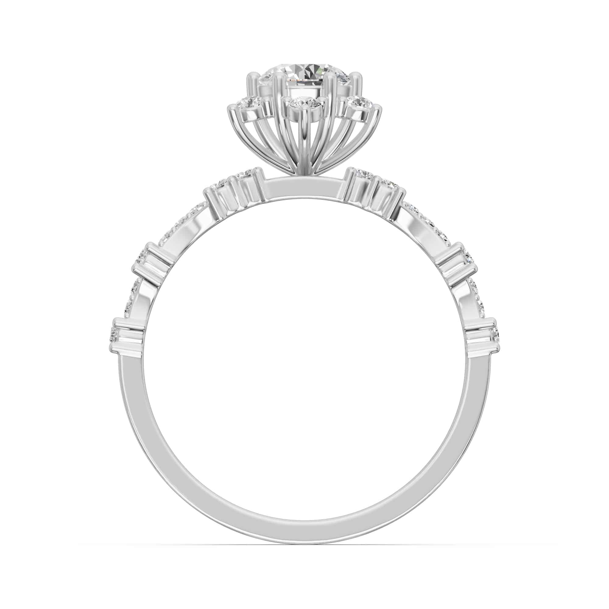 0.70 Karat IDL SERTİFİKALI Lotus Model Pırlantalı Yüzük