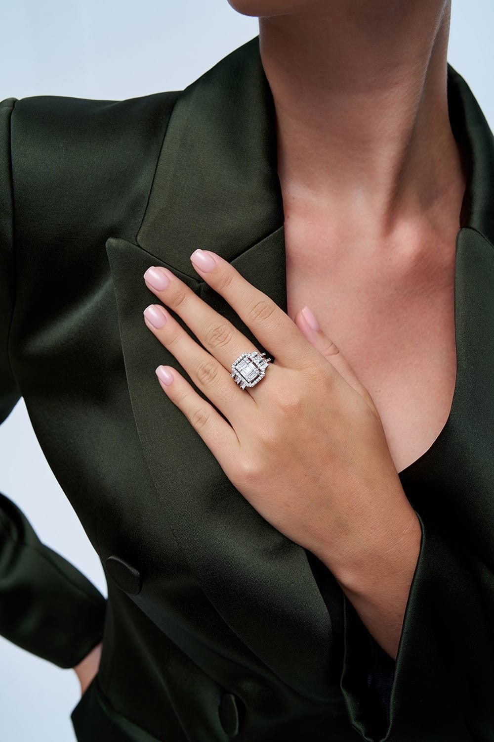 1.32 Karat IDL SERTİFİKALI Pırlanta Tasarım Baget Yüzük