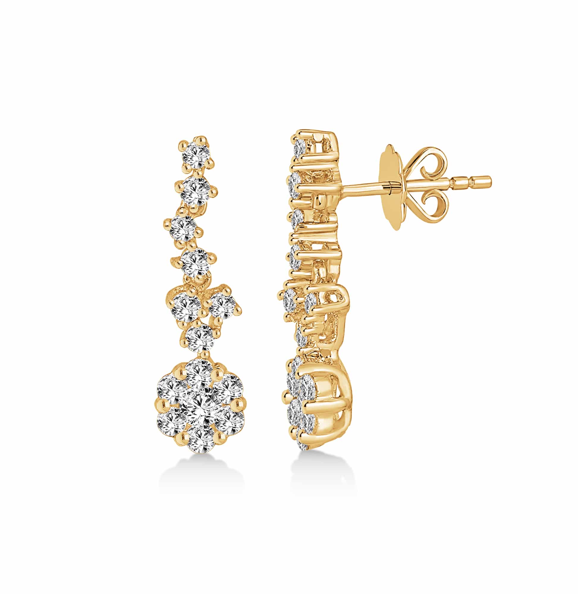 0.70 Karat IDL Sertifikalı Tasarım Pırlanta küpe