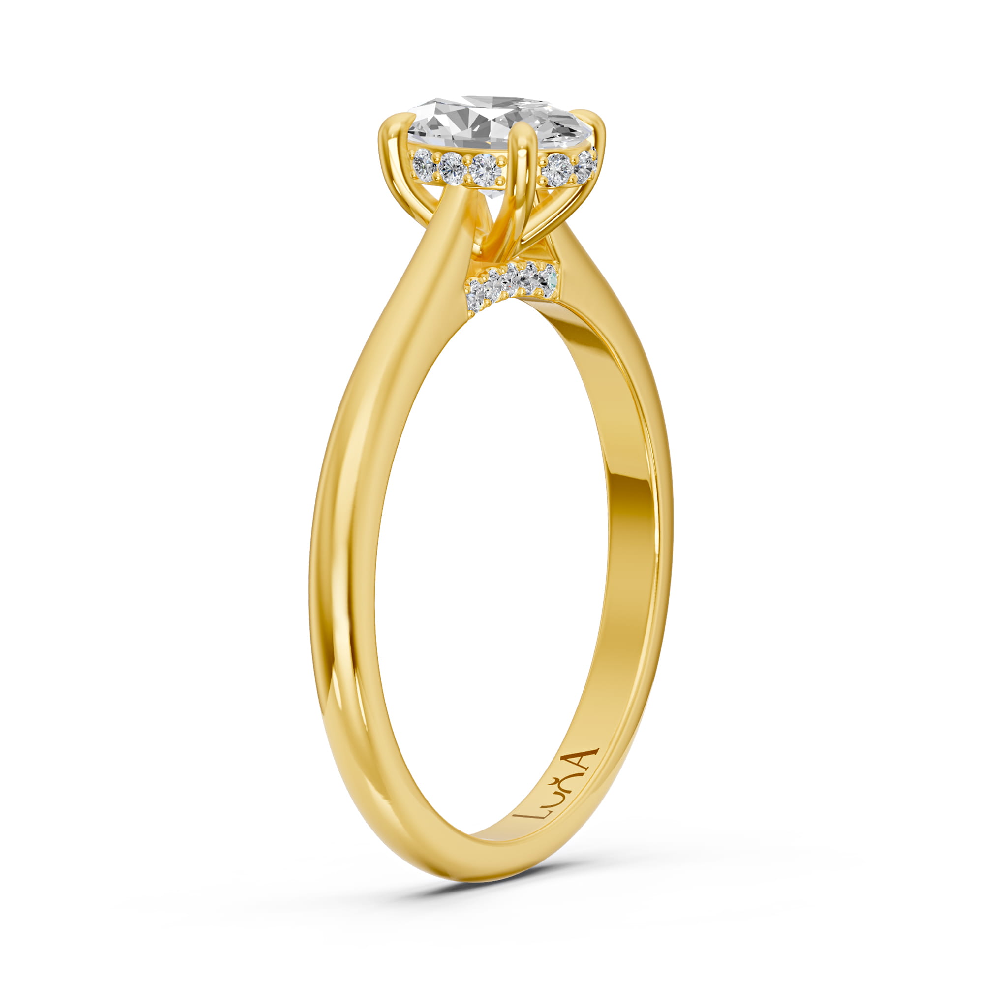 0.70 Karat HRD Sertifikalı Özel Tasarım Oval Pırlantalı Yüzük