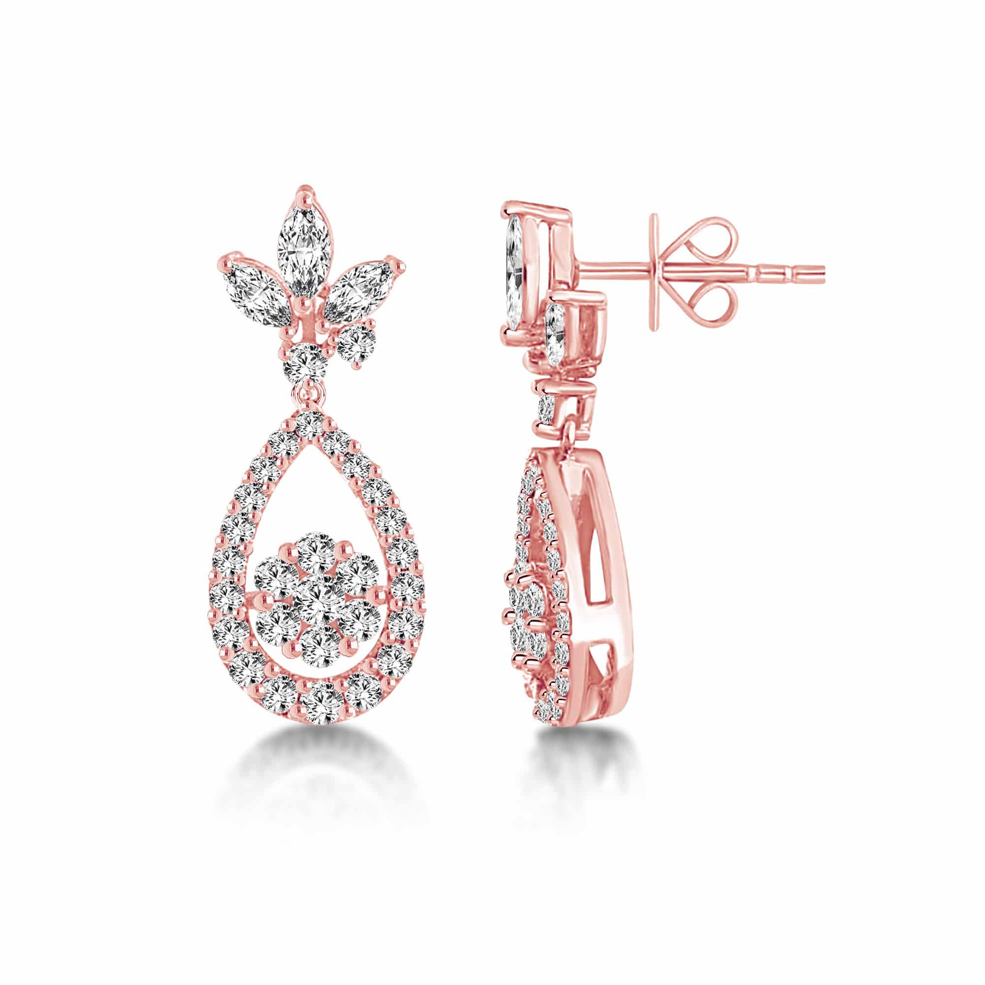 0.83 Karat IDL Sertifikalı Tasarım Pırlanta Küpe