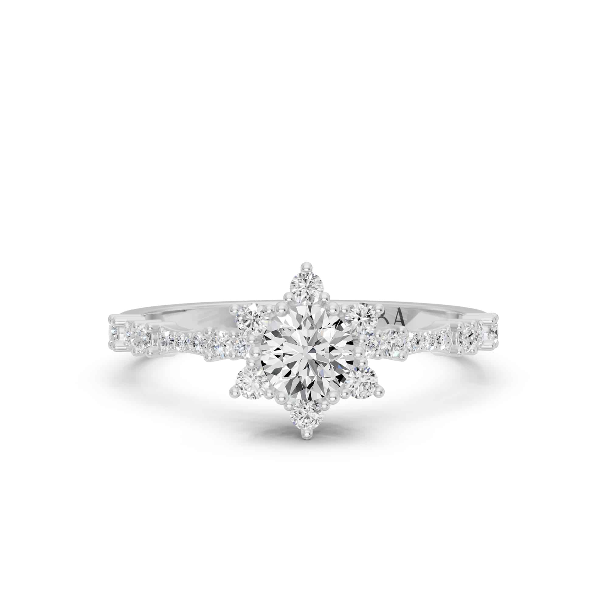 0.70 Karat IDL SERTİFİKALI Lotus Model Pırlantalı Yüzük