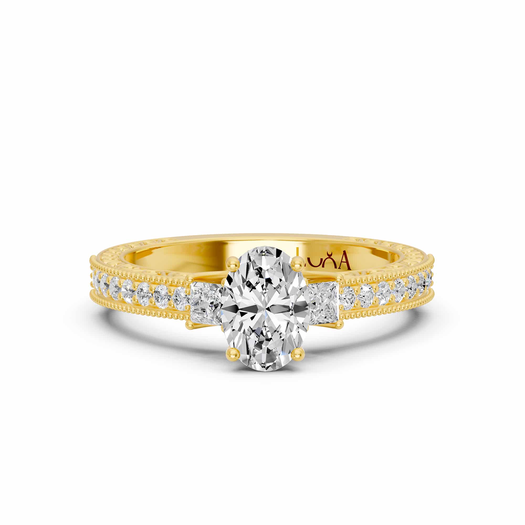 1.46 Karat HRD Sertifikalı Özel Tasarım Oval Pırlanta Yüzük