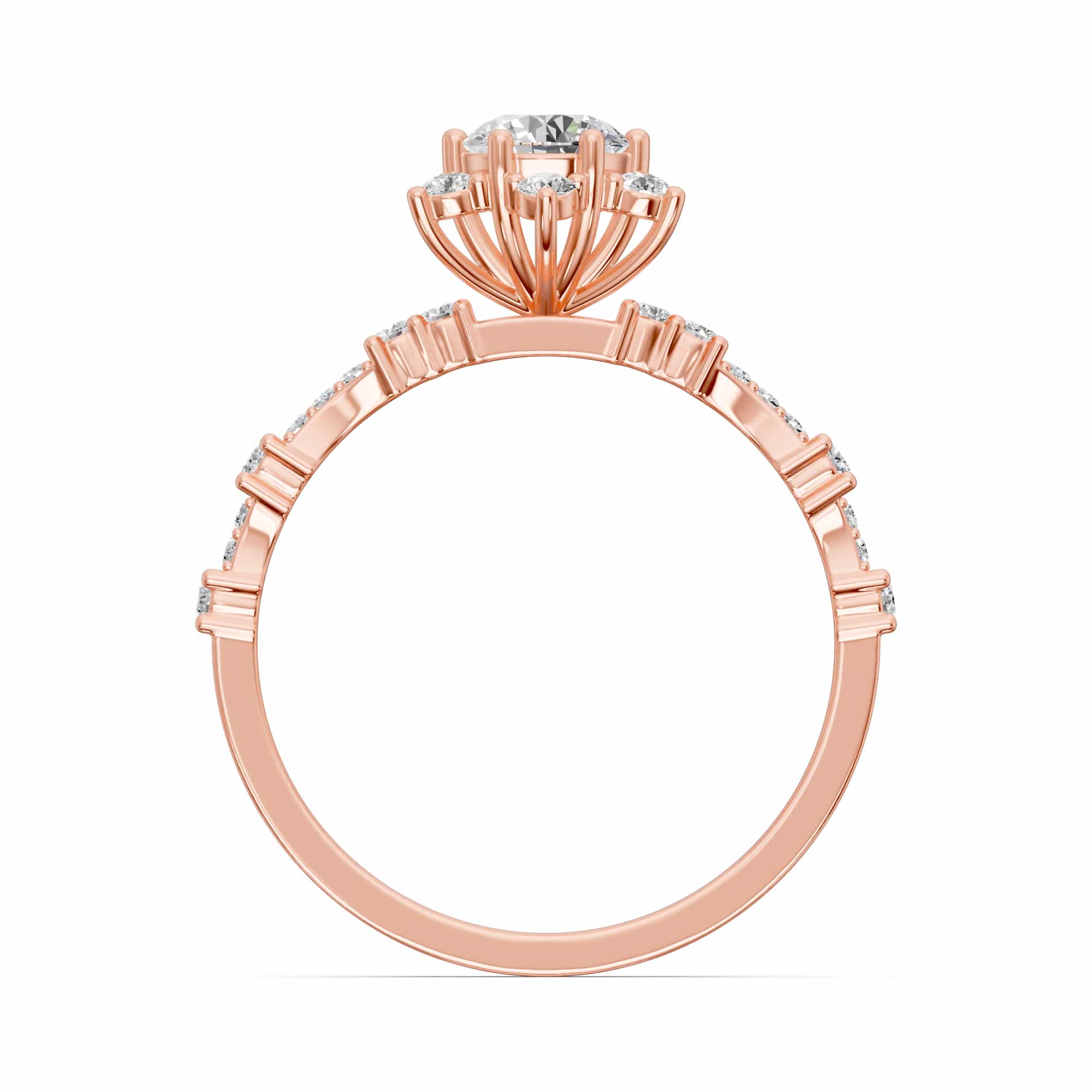 0.70 Karat IDL SERTİFİKALI Lotus Model Pırlantalı Yüzük