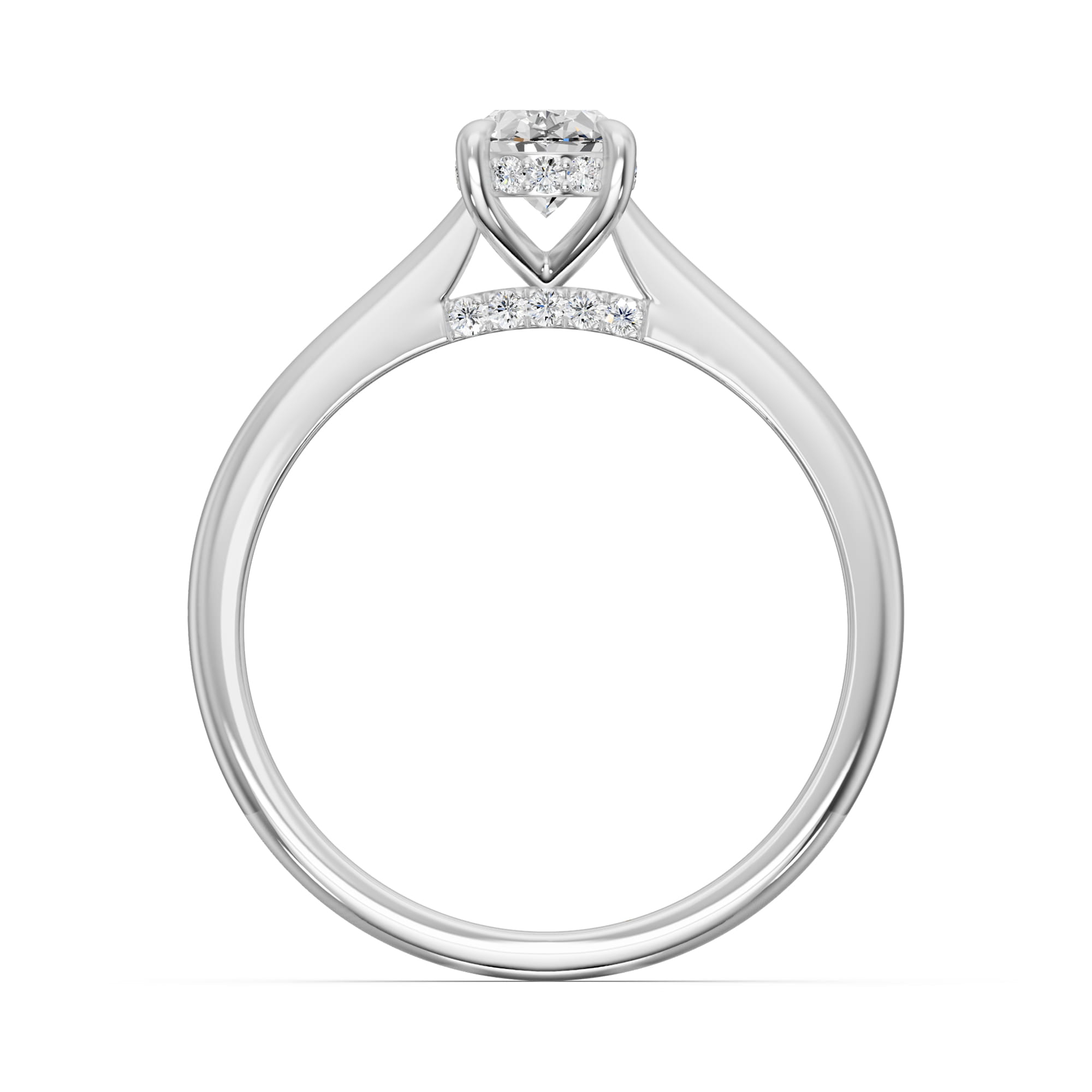 0.70 Karat HRD Sertifikalı Özel Tasarım Oval Pırlantalı Yüzük