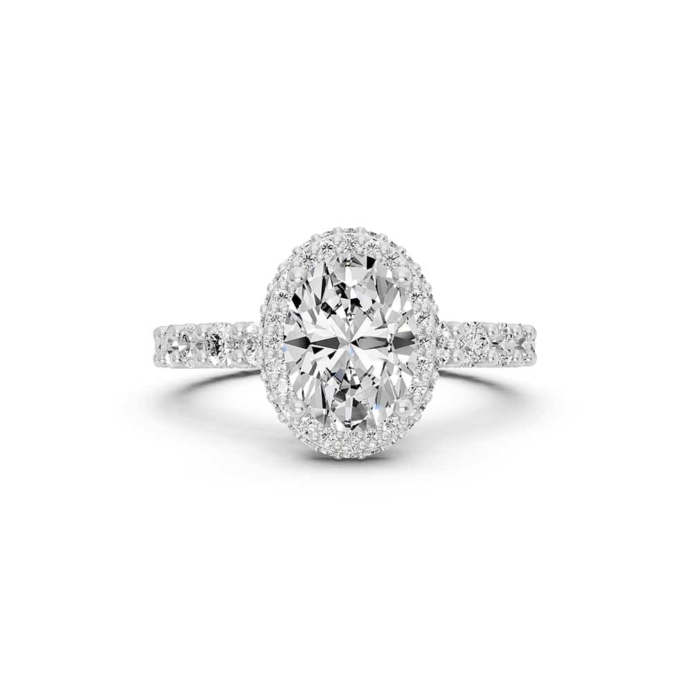 3.00 Karat HRD Sertifikalı Tasarım Oval Pırlanta Tektaş Yüzük