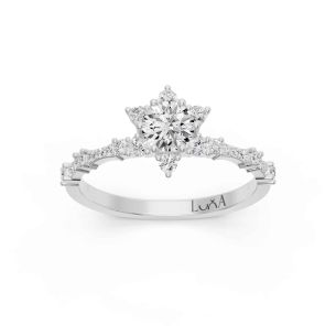 0.70 Karat IDL SERTİFİKALI Lotus Model Pırlantalı Yüzük