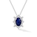 0.73 Karat Safir Pırlanta Kolye