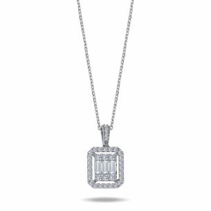 0.90 Karat IDL SERTİFİKALI Baget Pırlanta Kolye