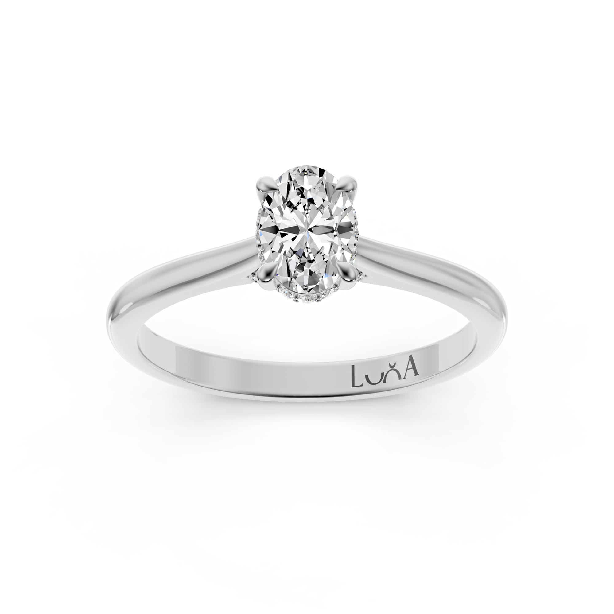 0.70 Karat HRD Sertifikalı Özel Tasarım Oval Pırlantalı Yüzük