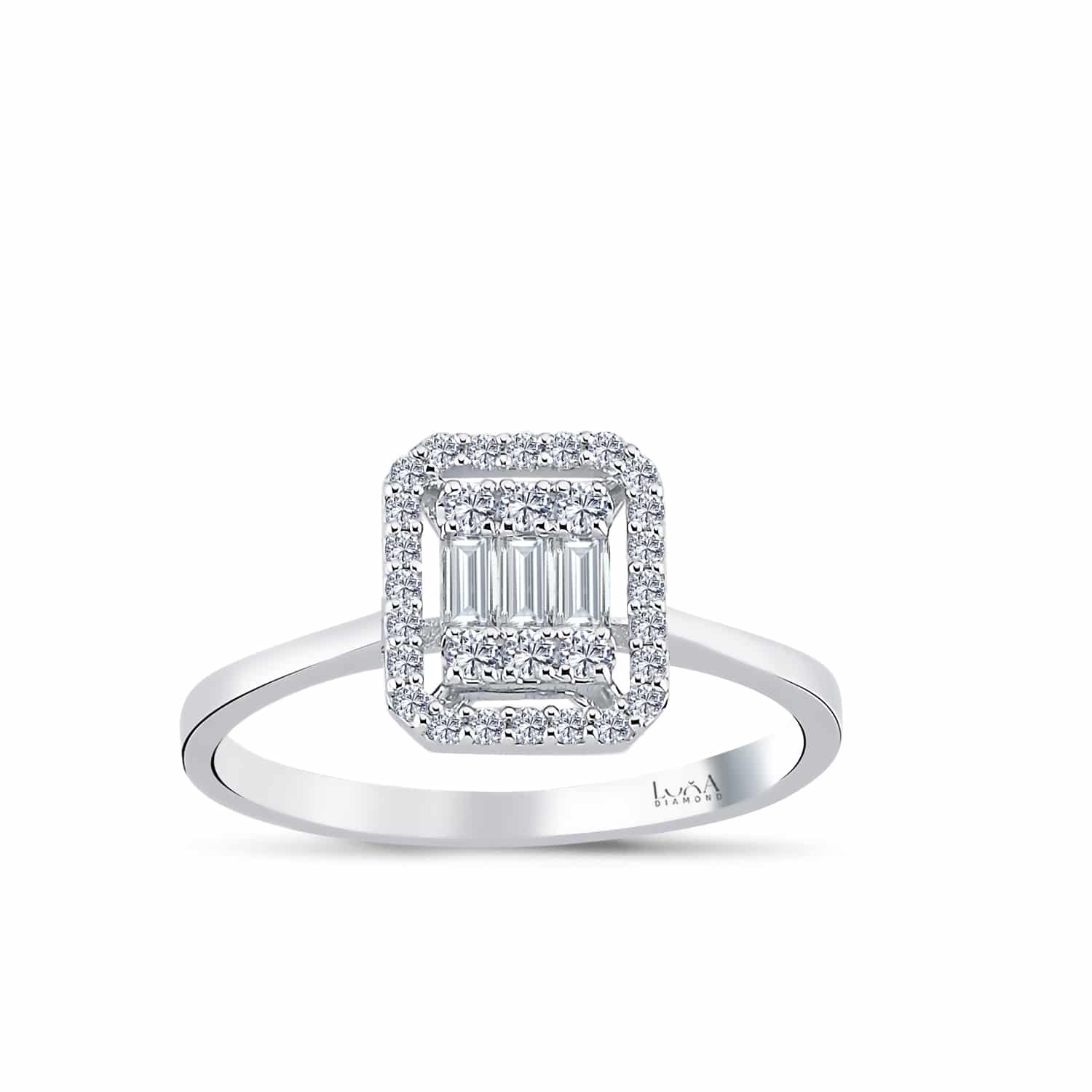 0.34 Karat IDL SERTİFİKALI  Baget Pırlanta Yüzük