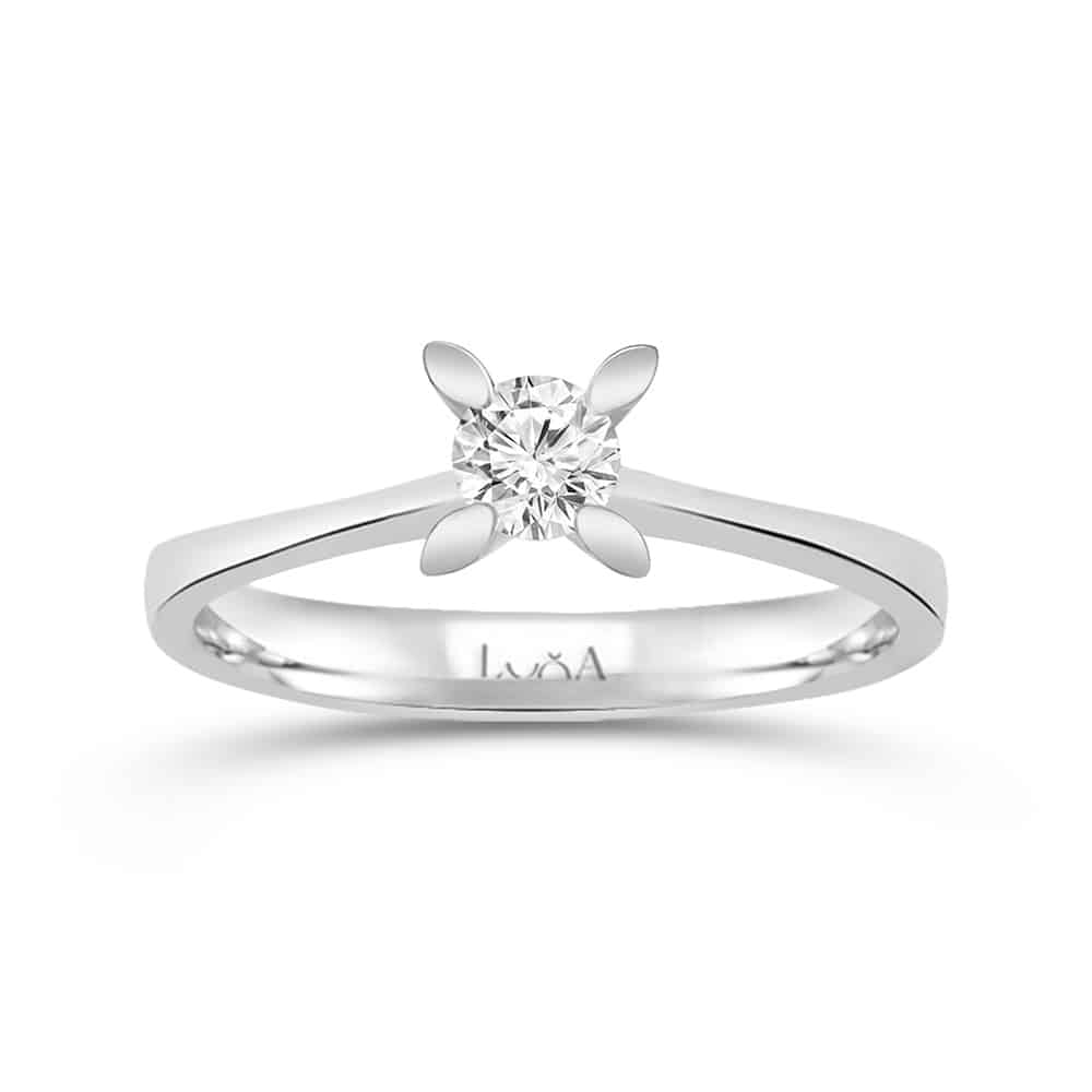 0.30 Karat F SI2 HRD Sertifikalı Tektaş Pırlanta Yüzük