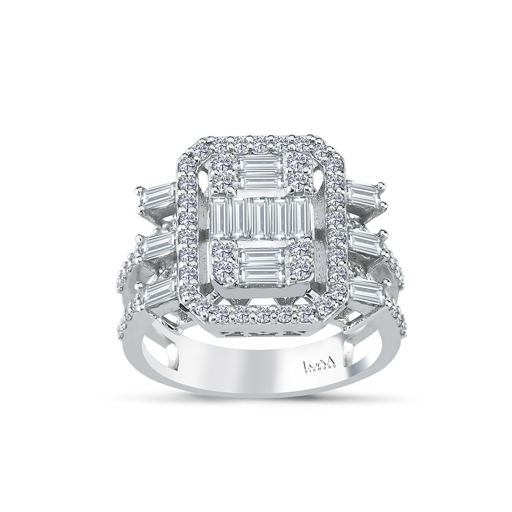 1.32 Karat IDL SERTİFİKALI Pırlanta Tasarım Baget Yüzük