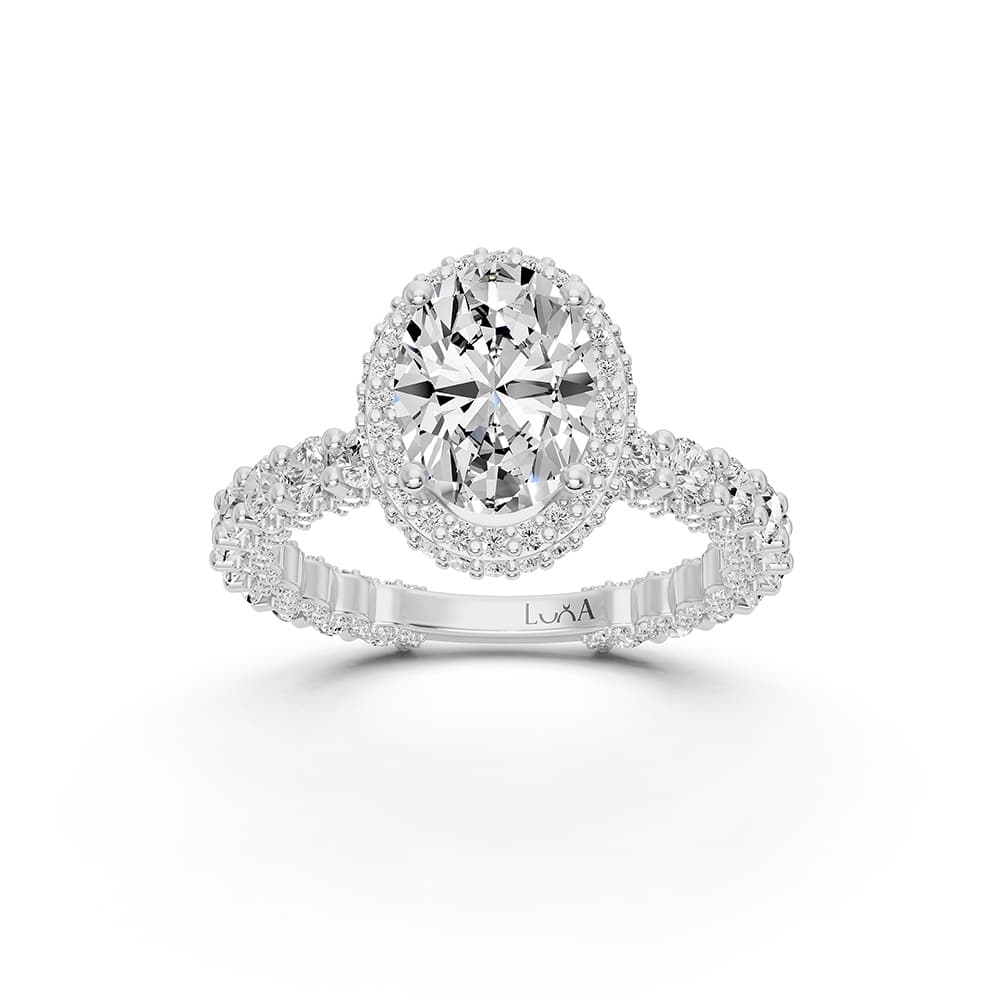 3.00 Karat HRD Sertifikalı Tasarım Oval Pırlanta Tektaş Yüzük