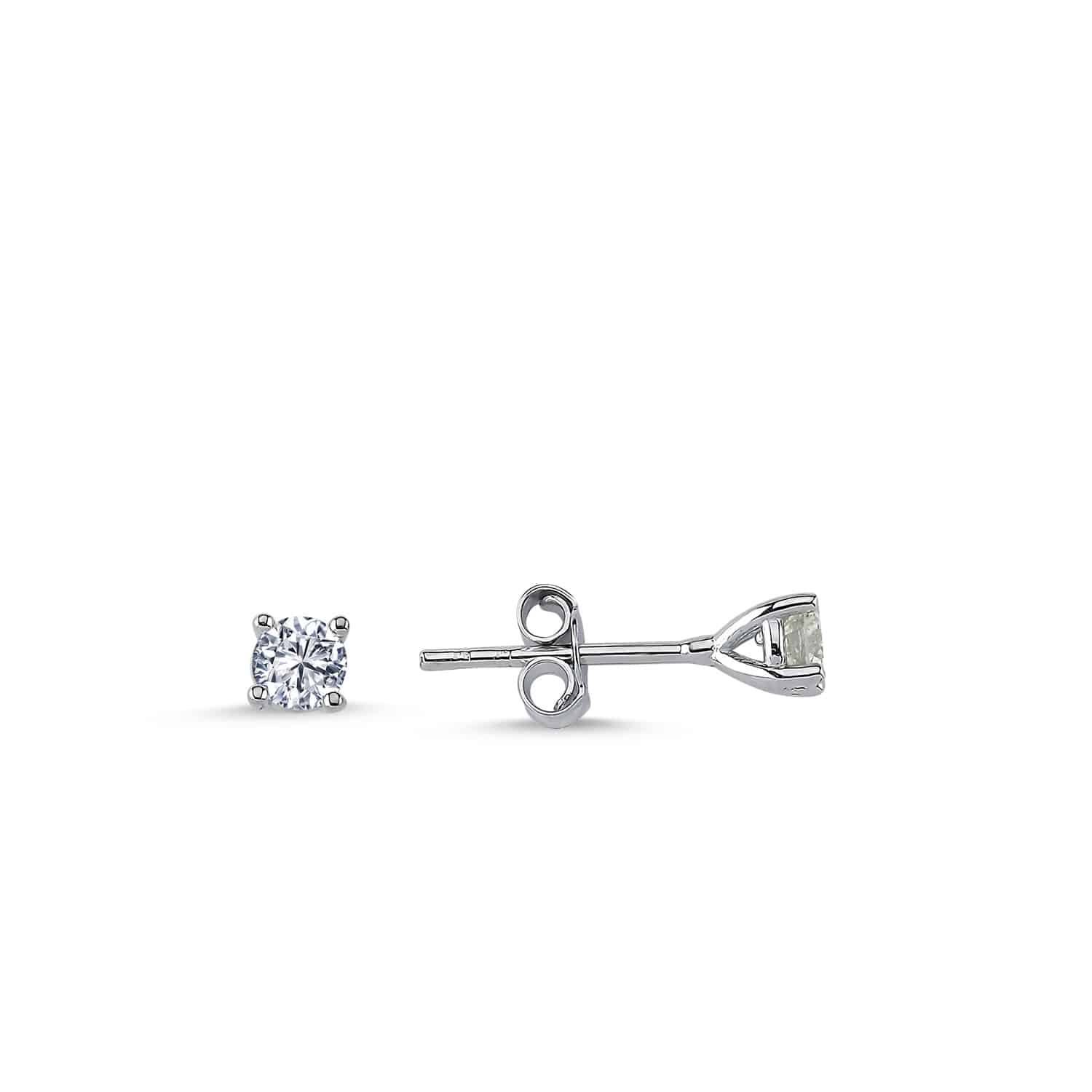 0.38 Karat Tektaş Pırlanta Küpe