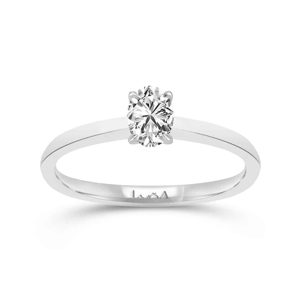 0.50 Karat IDL Sertifikalı Oval Tektaş Pırlanta Yüzük