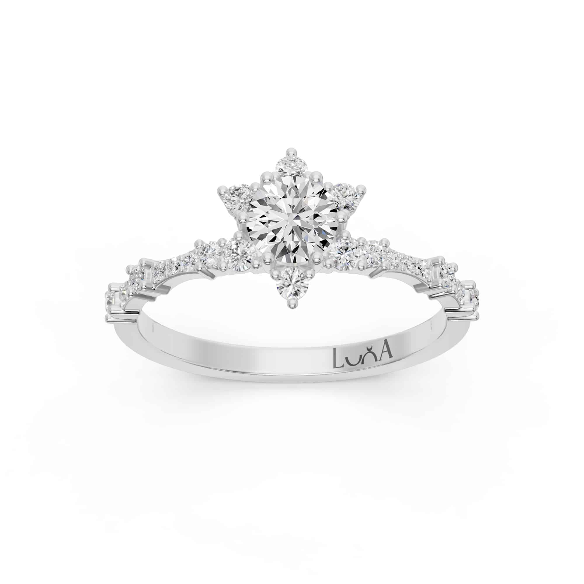 0.50 Karat Lotus Model HRD Sertifikalı Tasarım Pırlanta Yüzük